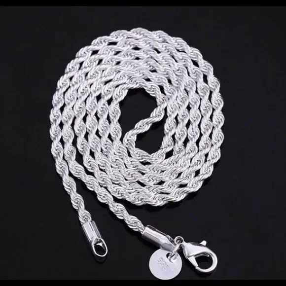 ✨ New 925 sterling silver rope chain 22 inches long ✨ - Picture 5 of 6